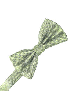 Cardi Mint Herringbone Bow Tie