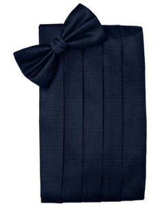 Cardi Navy Herringbone Kids Cummerbund