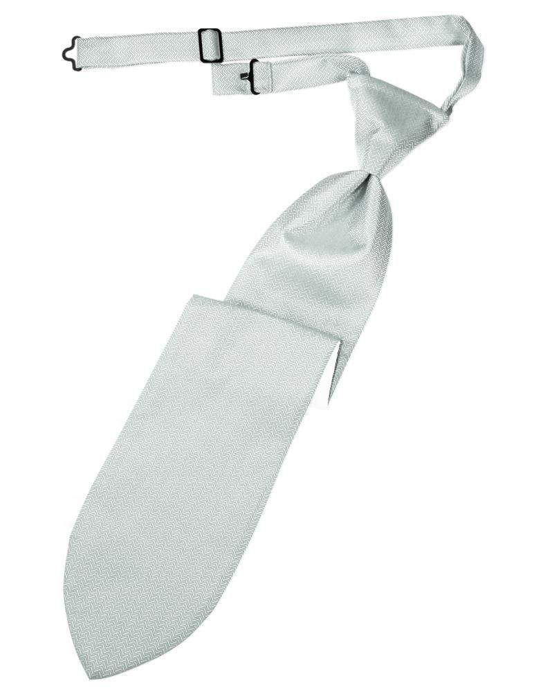 Cardi Platinum Herringbone Kids Necktie