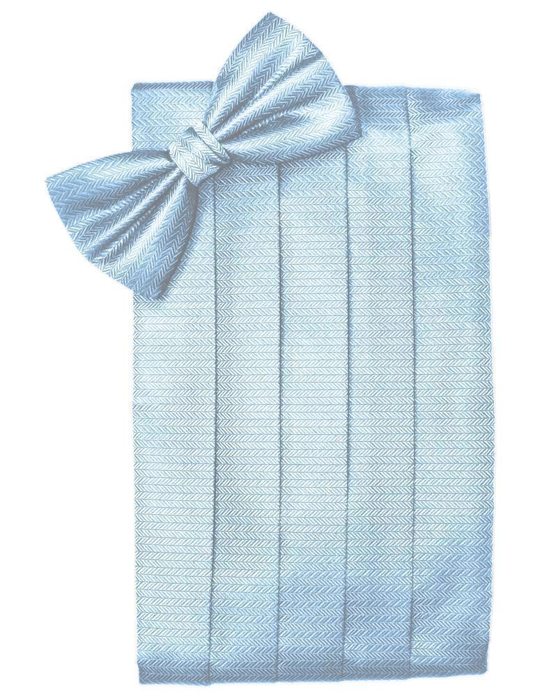 Cardi Powder Blue Herringbone Cummerbund