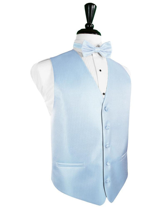Cardi Powder Blue Herringbone Tuxedo Vest