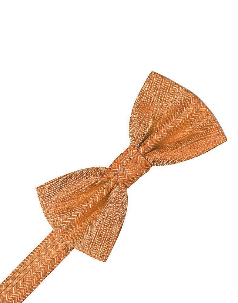 Cardi Tangerine Herringbone Kids Bow Tie