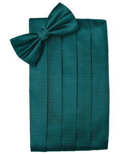 Cardi Teal Herringbone Kids Cummerbund