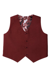 Little Tuxedos "Mason" Kids Burgundy Suit (5-Piece Set)
