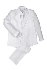 Little Tuxedos "Mason" Kids White Suit (5-Piece Set)