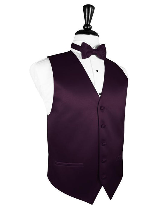 Cardi Berry Luxury Satin Tuxedo Vest