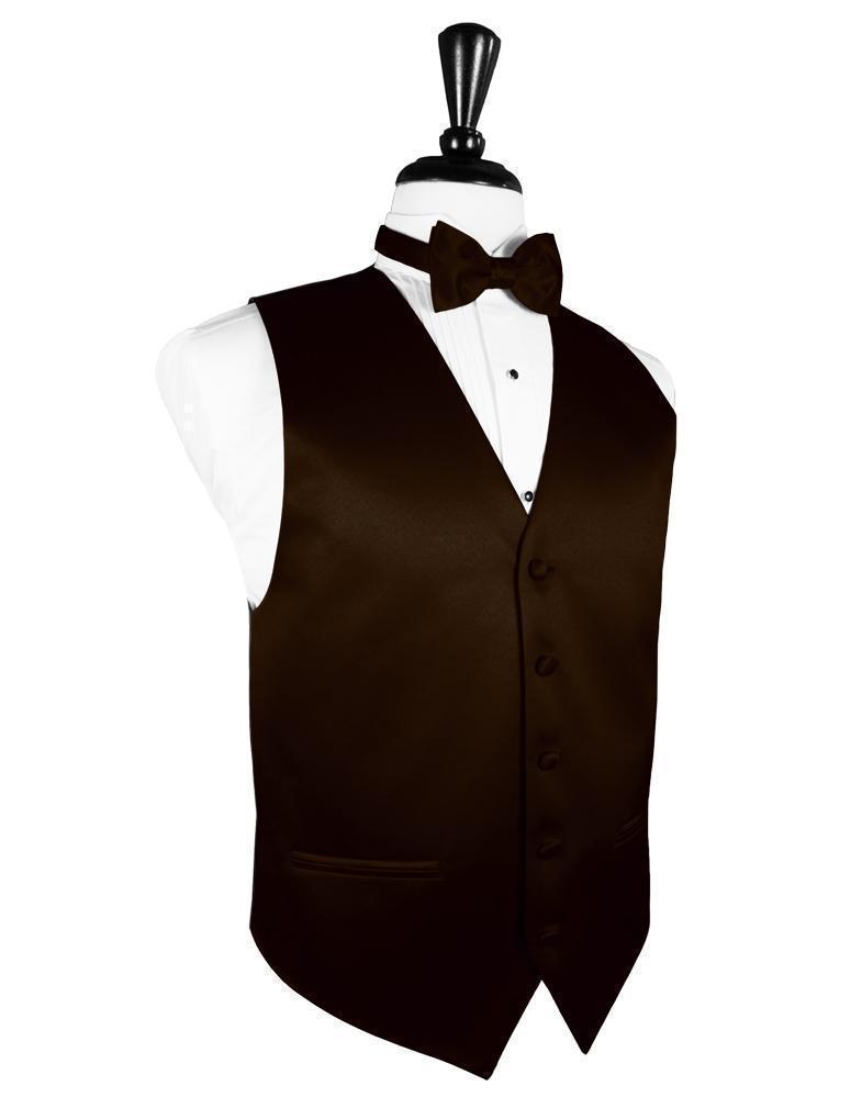 Cardi Chocolate Luxury Satin Tuxedo Vest