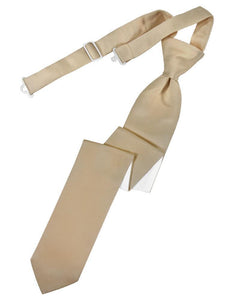 Cardi Pre-Tied Golden Luxury Satin Skinny Necktie