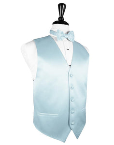 Cardi Light Blue Luxury Satin Tuxedo Vest