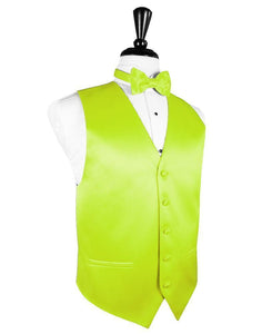 Cardi Lime Luxury Satin Tuxedo Vest