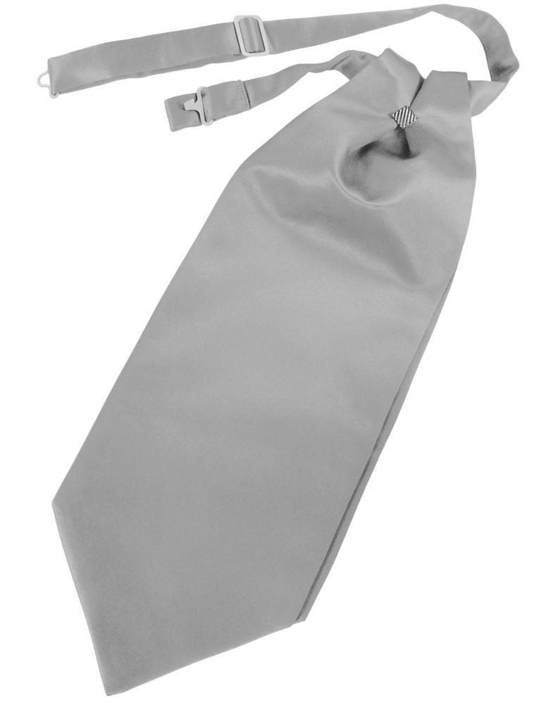 Cardi Silver Solid Satin Kids Cravat