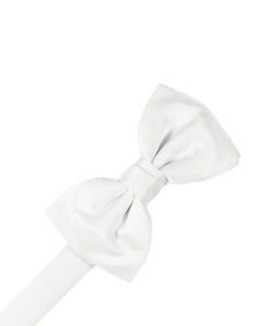 Cardi White Luxury Satin Kids Bow Tie