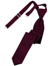 Cardi Pre-Tied Wine Luxury Satin Skinny Necktie