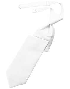Cardi White Solid Twill Kids Necktie