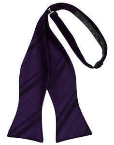 Cardi Self Tie Amethyst Striped Satin Bow Tie