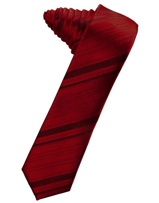 Cardi Self Tie Apple Striped Satin Skinny Necktie