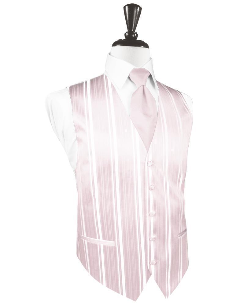 Cardi Blush Striped Satin Tuxedo Vest
