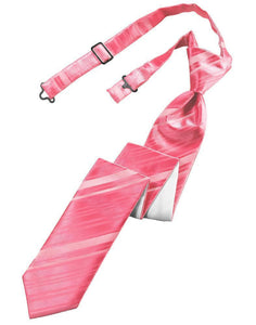 Cardi Pre-Tied Bubblegum Striped Satin Skinny Necktie