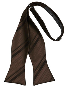 Cardi Self Tie Chocolate Striped Satin Bow Tie