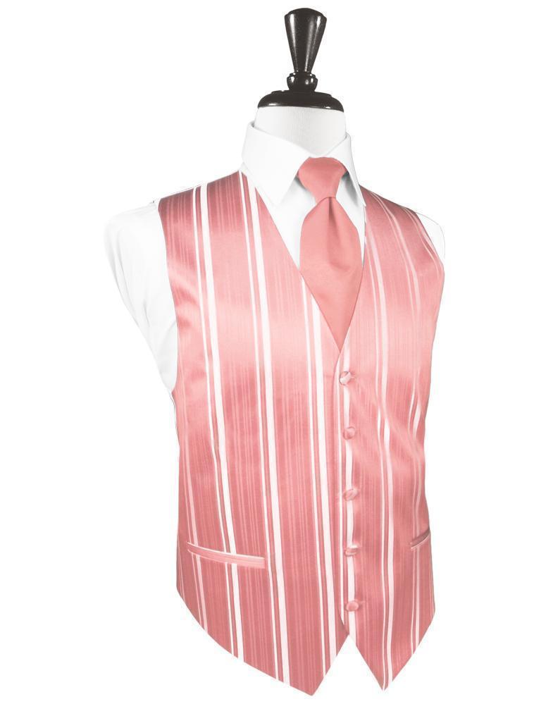 Cardi Coral Reef Striped Satin Tuxedo Vest