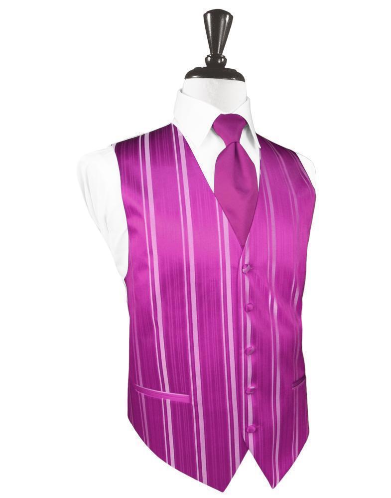 Fuchsia Striped Satin Tuxedo Vest Fuchsia Striped Satin Tuxedo Vest