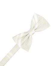 Cardi Pre-Tied Ivory Striped Satin Bow Tie