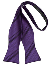 Cardi Self Tie Lapis Striped Satin Bow Tie