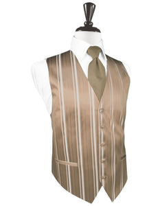 Cardi Latte Striped Satin Tuxedo Vest