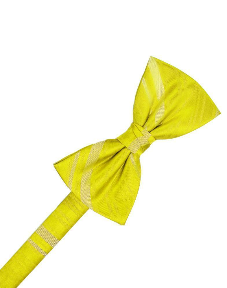 Cardi Lemon Striped Satin Kids Bow Tie