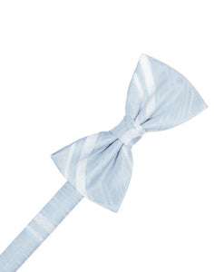 Cardi Light Blue Striped Satin Kids Bow Tie