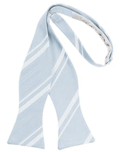 Cardi Self Tie Light Blue Striped Satin Bow Tie