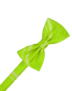 Cardi Lime Striped Satin Kids Bow Tie