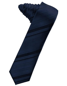 Cardi Self Tie Marine Striped Satin Skinny Necktie