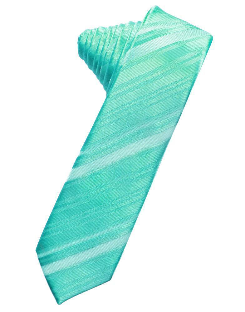 Cardi Self Tie Mermaid Striped Satin Skinny Necktie