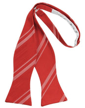 Cardi Self Tie Persimmon Striped Satin Bow Tie