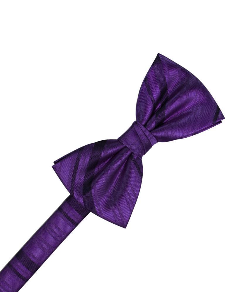 Cardi Purple Striped Satin Kids Bow Tie