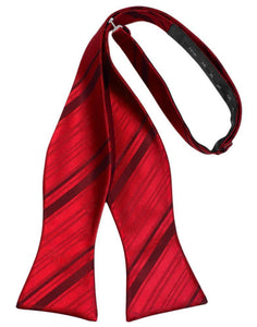 Cardi Self Tie Scarlet Striped Satin Bow Tie