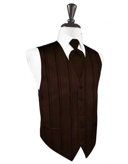 Cardi Truffle Striped Satin Tuxedo Vest