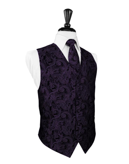 Cardi Berry Tapestry Tuxedo Vest