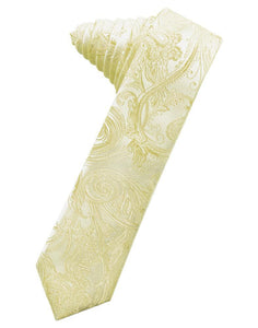 Cardi Self Tie Canary Tapestry Skinny Necktie