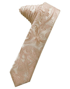 Cardi Self Tie Latte Tapestry Skinny Necktie