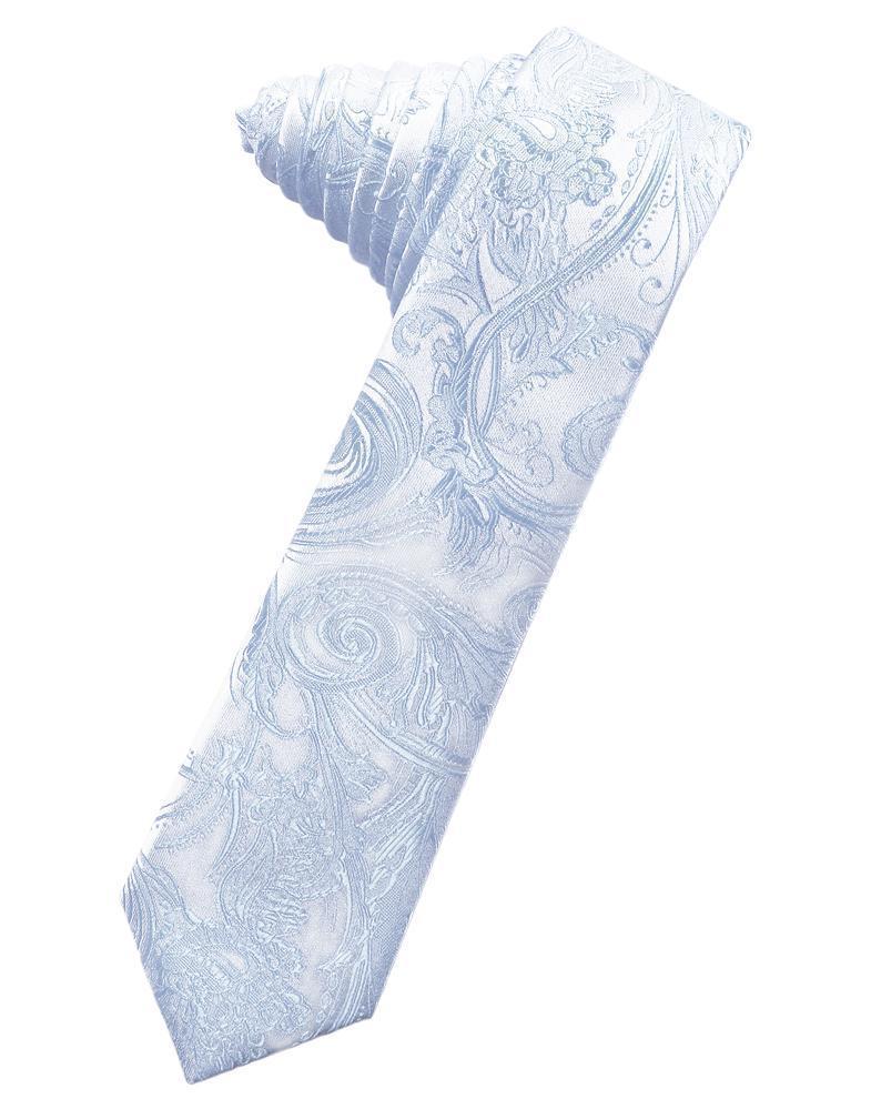 Cardi Self Tie Light Blue Tapestry Skinny Necktie
