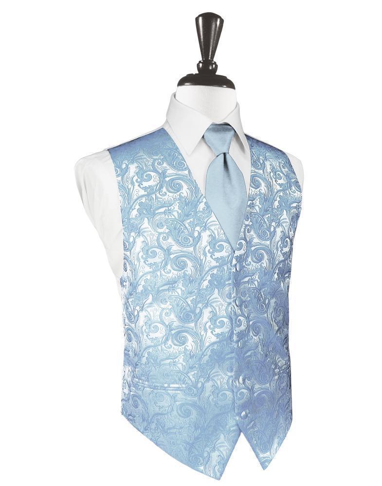 Cardi Light Blue Tapestry Tuxedo Vest