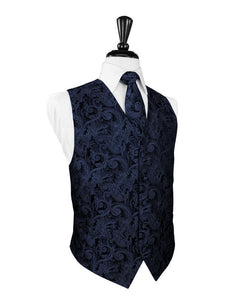 Cardi Midnight Blue Tapestry Tuxedo Vest