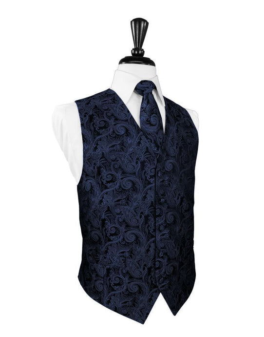 Cardi Midnight Blue Tapestry Tuxedo Vest