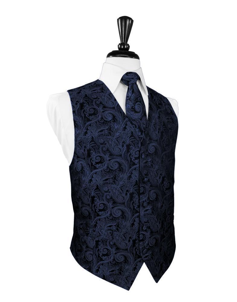 Cardi Midnight Blue Tapestry Tuxedo Vest