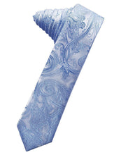 Cardi Self Tie Periwinkle Tapestry Skinny Necktie