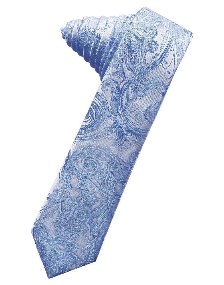 Cardi Self Tie Periwinkle Tapestry Skinny Necktie