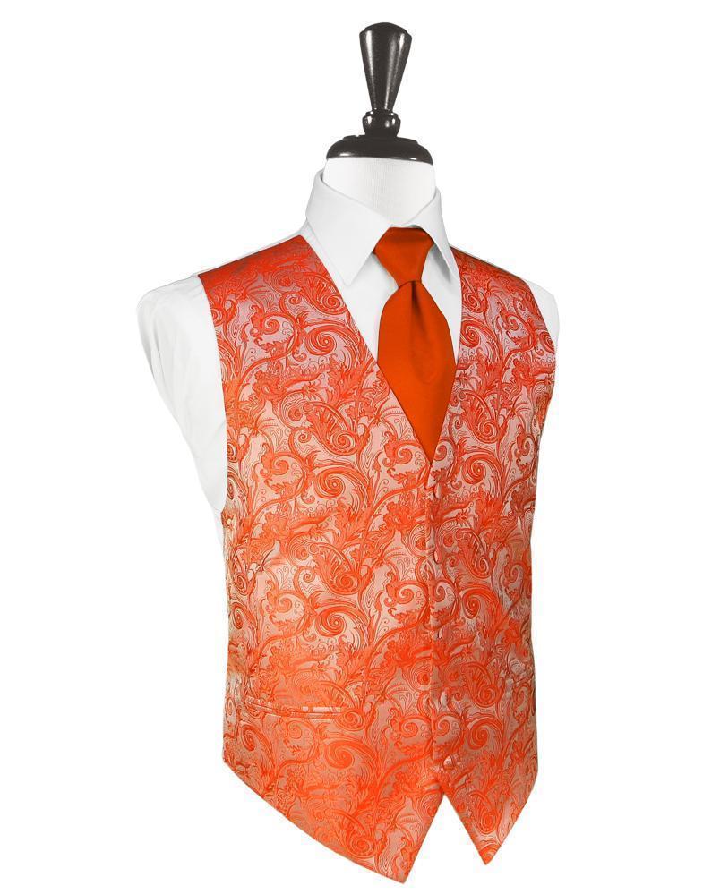 Cardi Persimmon Tapestry Tuxedo Vest