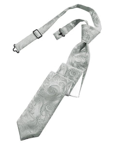 Cardi Pre-Tied Platinum Tapestry Skinny Necktie